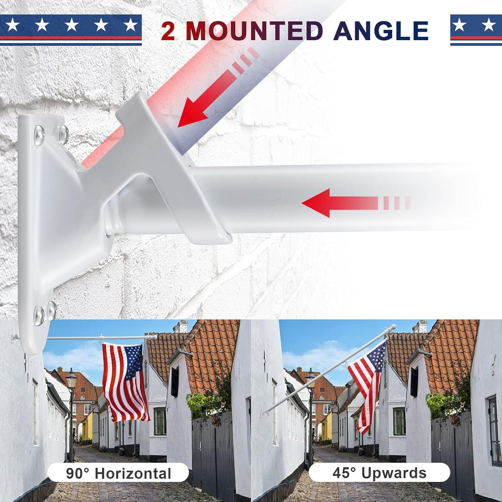 5ft Heavy Duty Tangle Free Flag Pole Kit with 3x5 Embroidered American Flag C938958