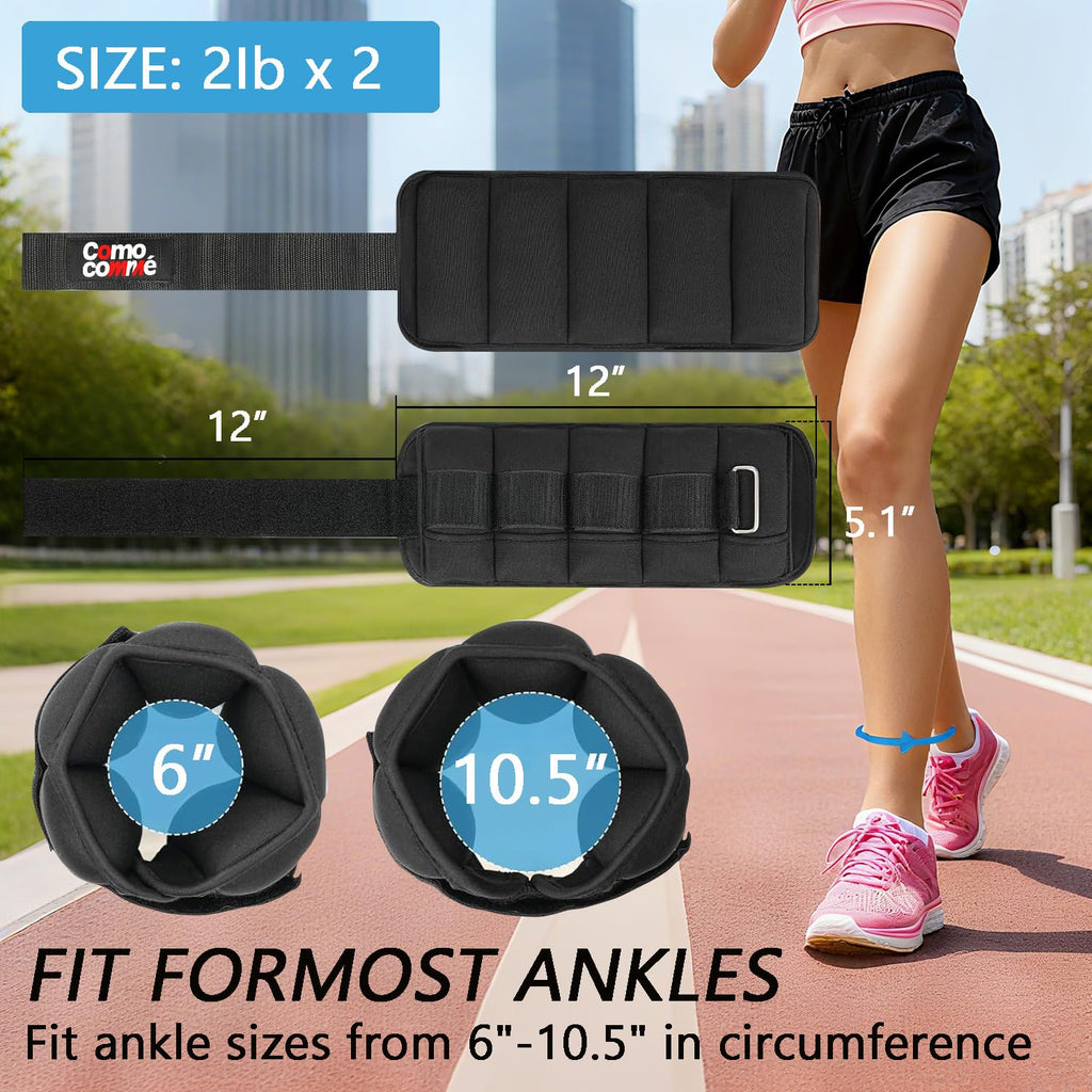 Adjustable Ankle Weights 2 3 5 lb 1 Pair V7043