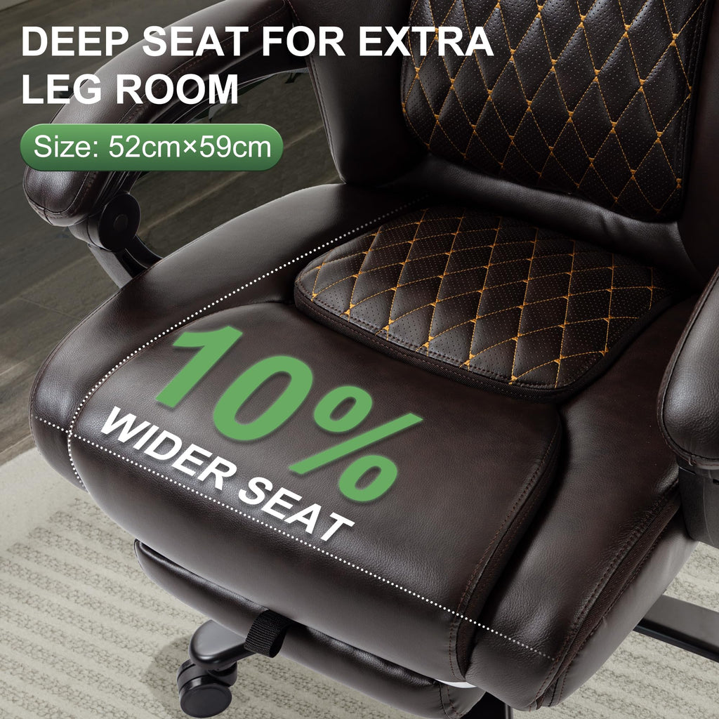 Brown Reclining Executive Office Chair with Footrest R360966