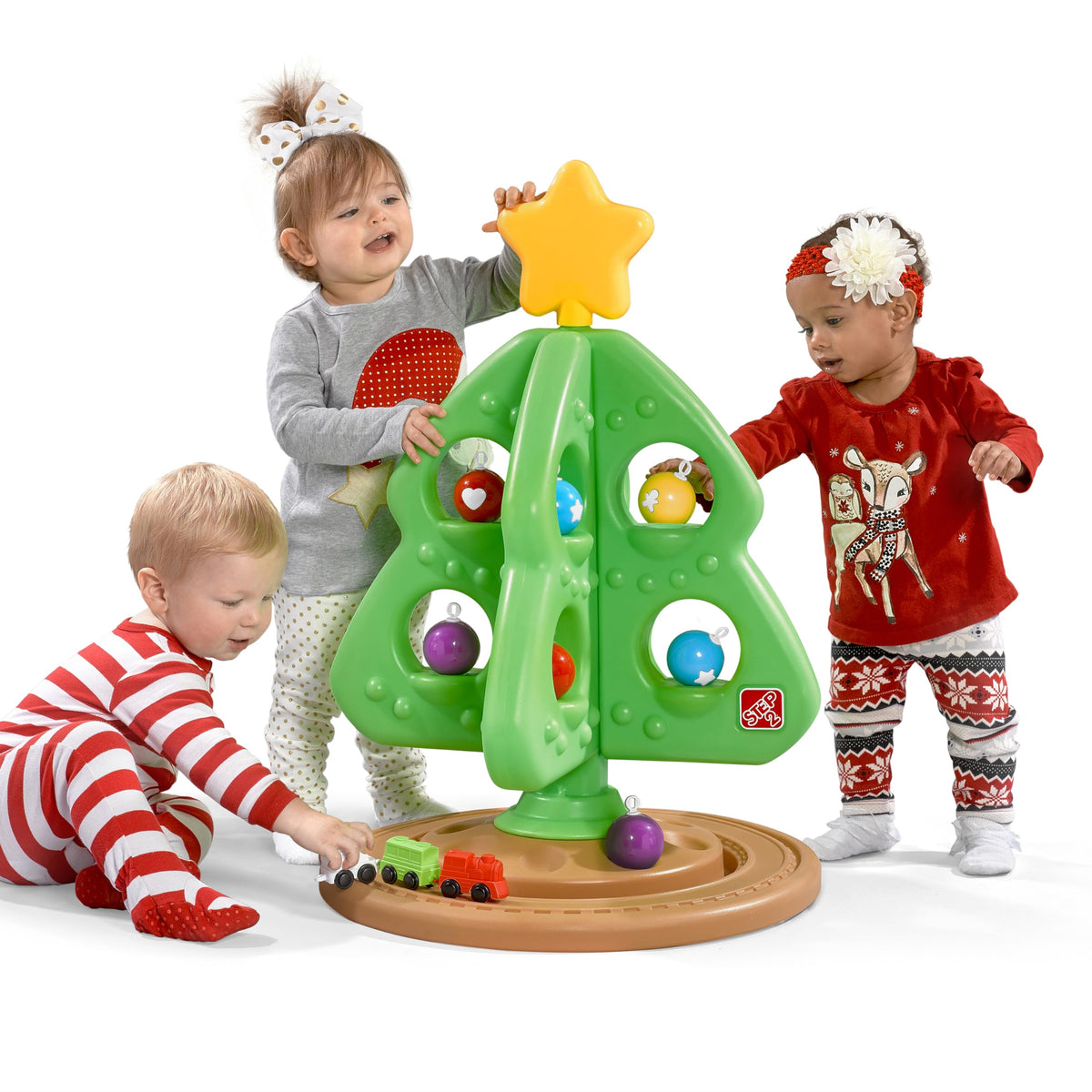 Kids Interactive Holiday Tree with 12 Colorful Plastic Ornaments S343333
