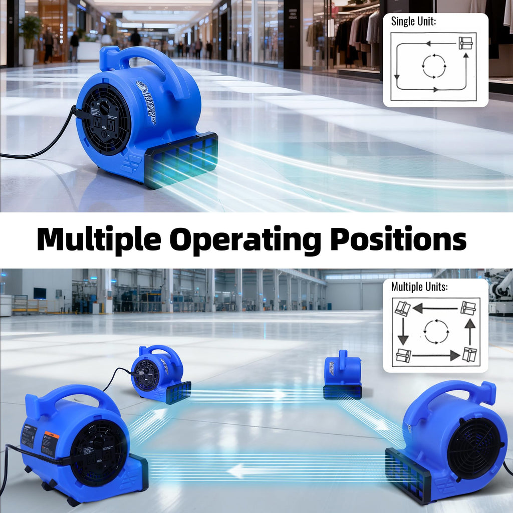 1/4 HP 1000 CFM 3 Speeds Air Mover Blower Fan G6382