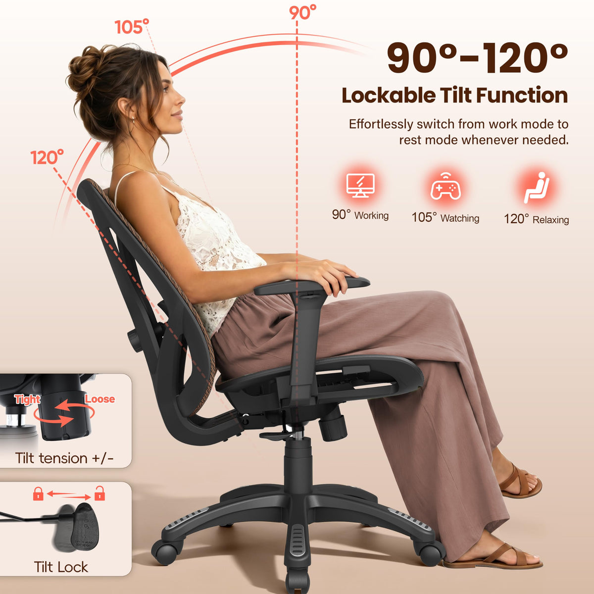 Ergonomic Mesh Office Chair with Adjustable Lumbar Support K367110