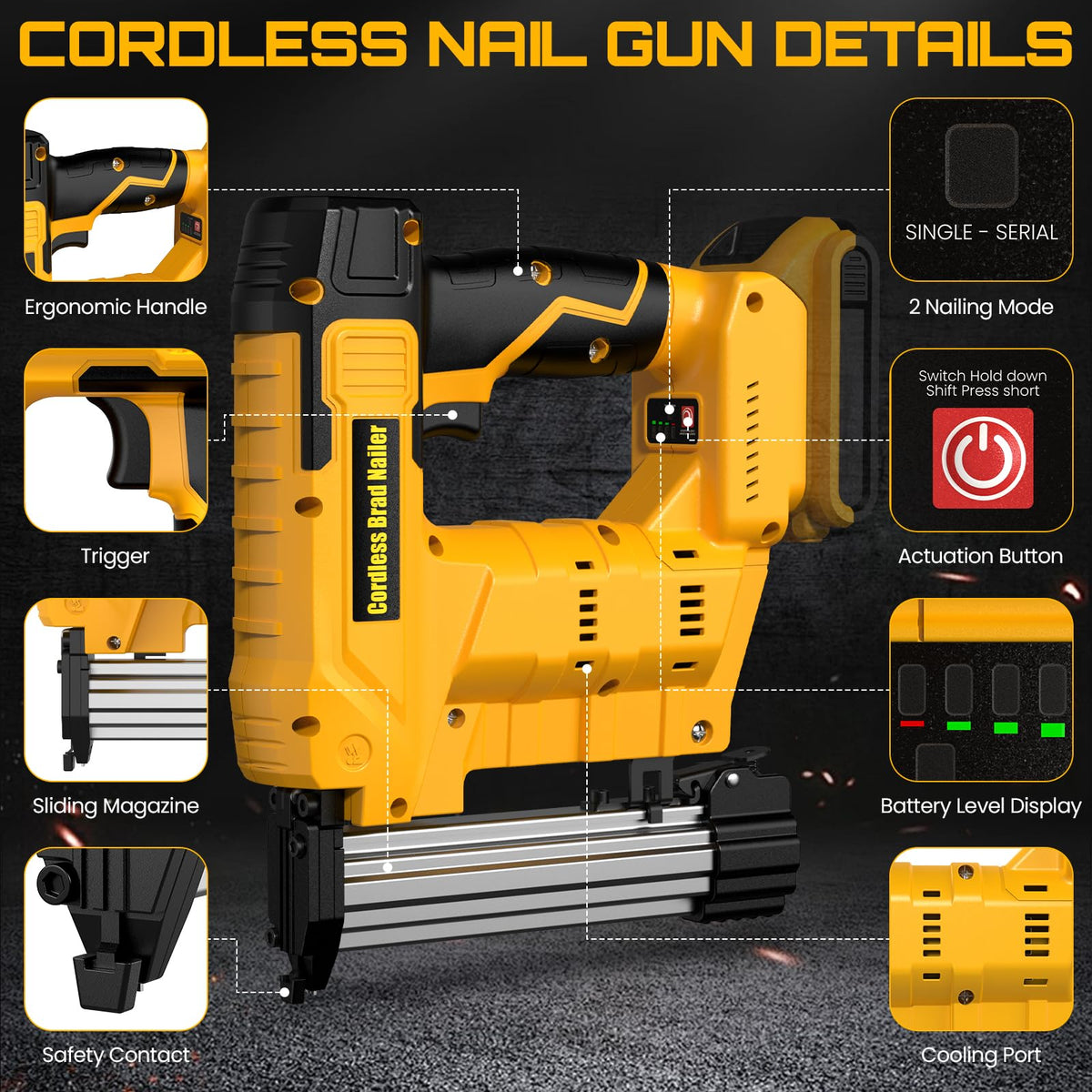 18 Gauge Cordless Brad Nailer & Staple Gun J8712