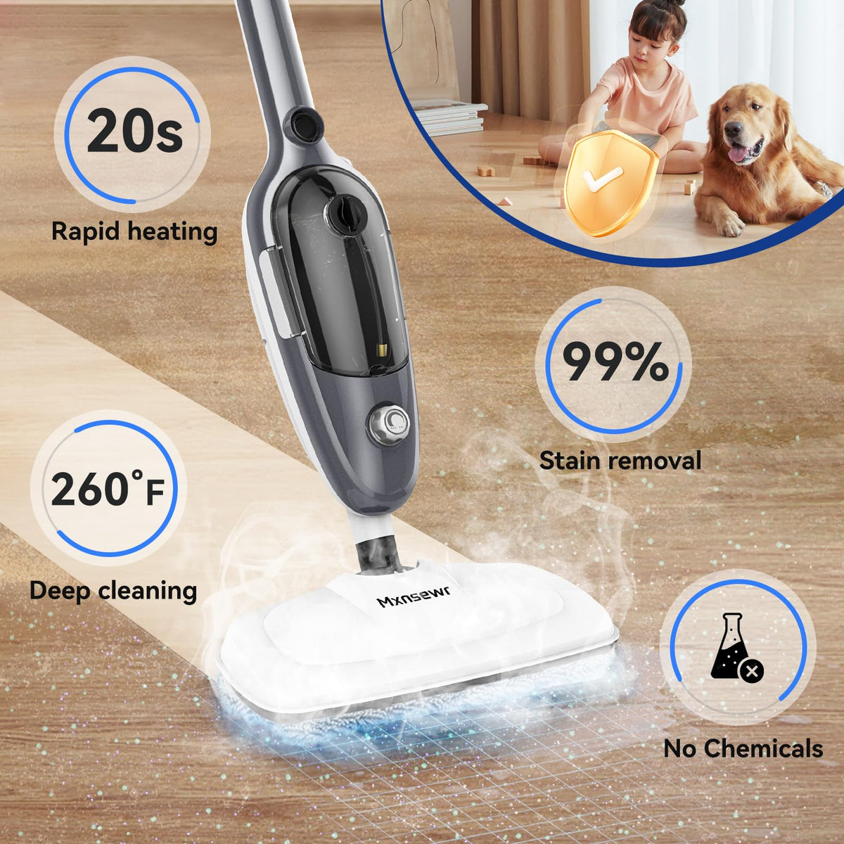 11-in-1 Handheld Detachable Adjustable Steam Mop R5663