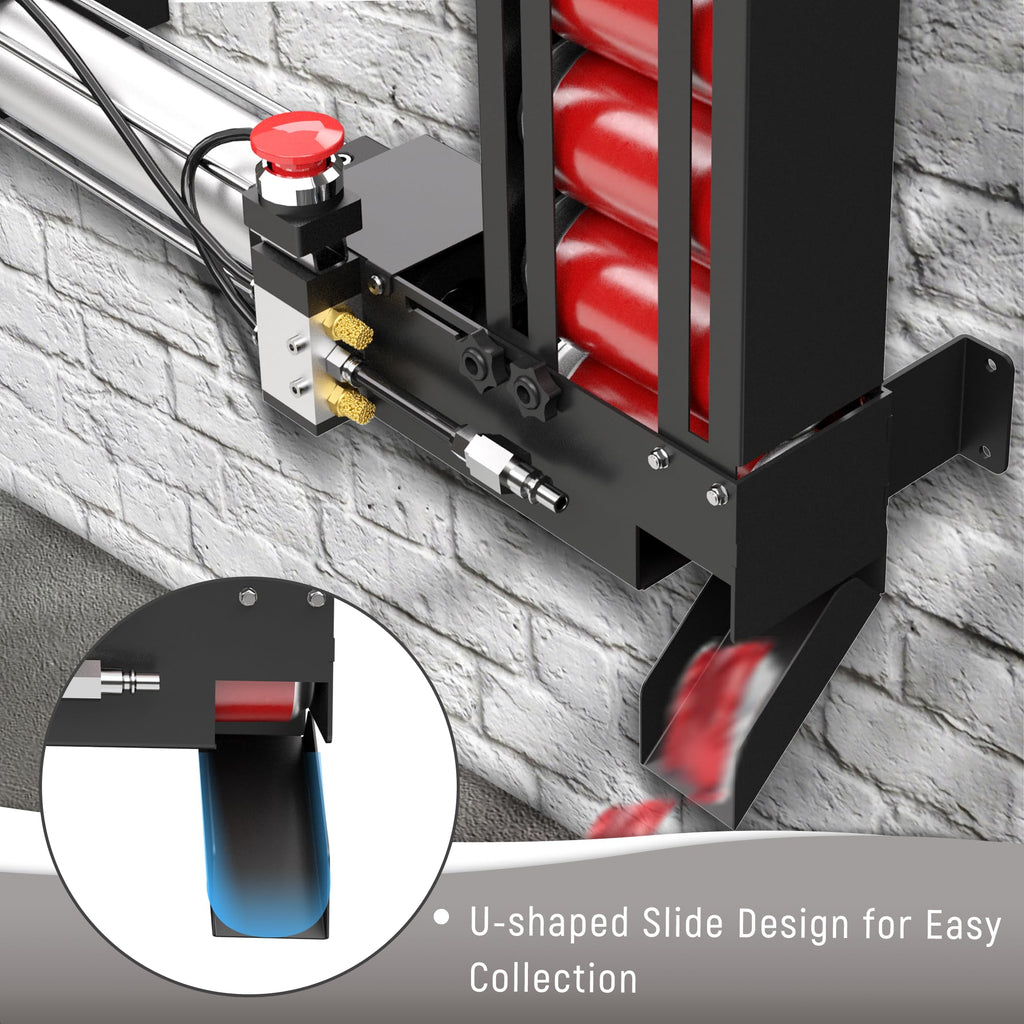 Pneumatic Can Crusher with Hopper, Wall Mounted 12oz-16oz A475543