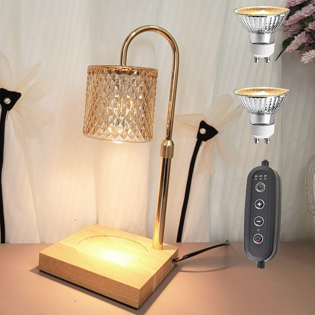 Flameless Candle Warmer Lamp with Timer, Dimmer, and Adjustable Height N552