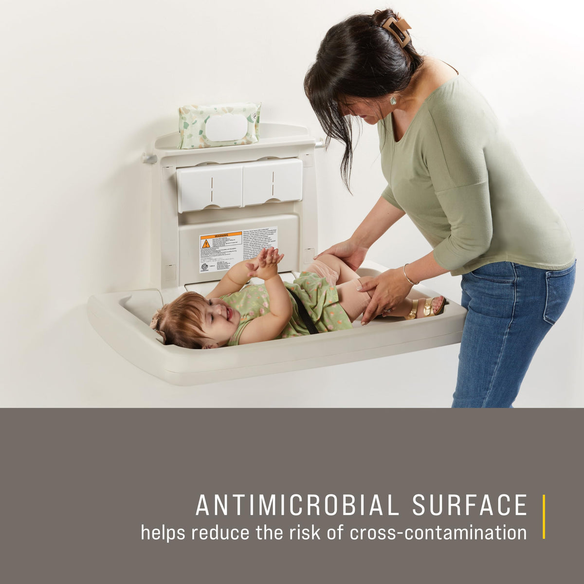 Wall-Mounted Fold-Down Baby Changing Station V828