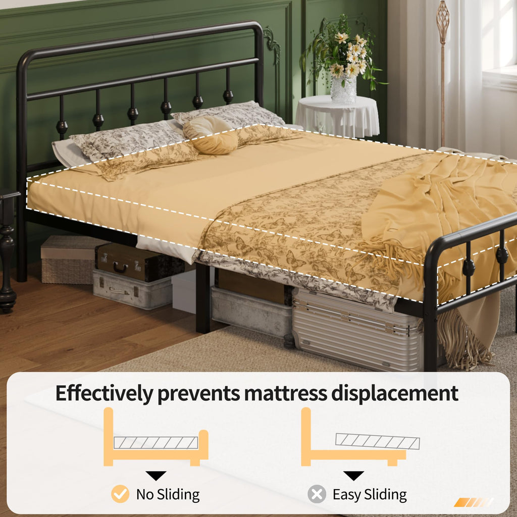 12 Inch Full Bed Frame with Headboard and Footboard D60580