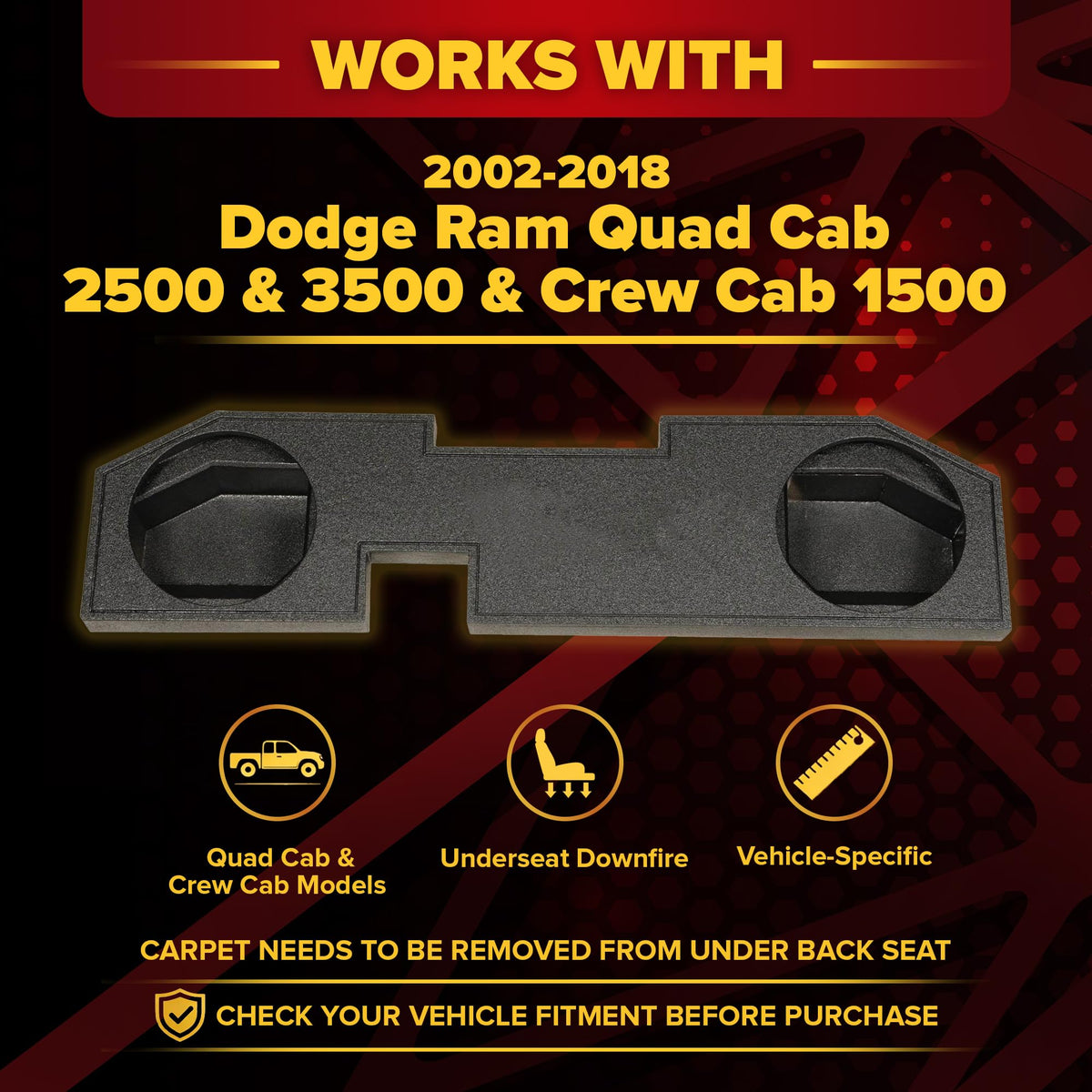 Dual 12" Underseat Subwoofer Box R15230