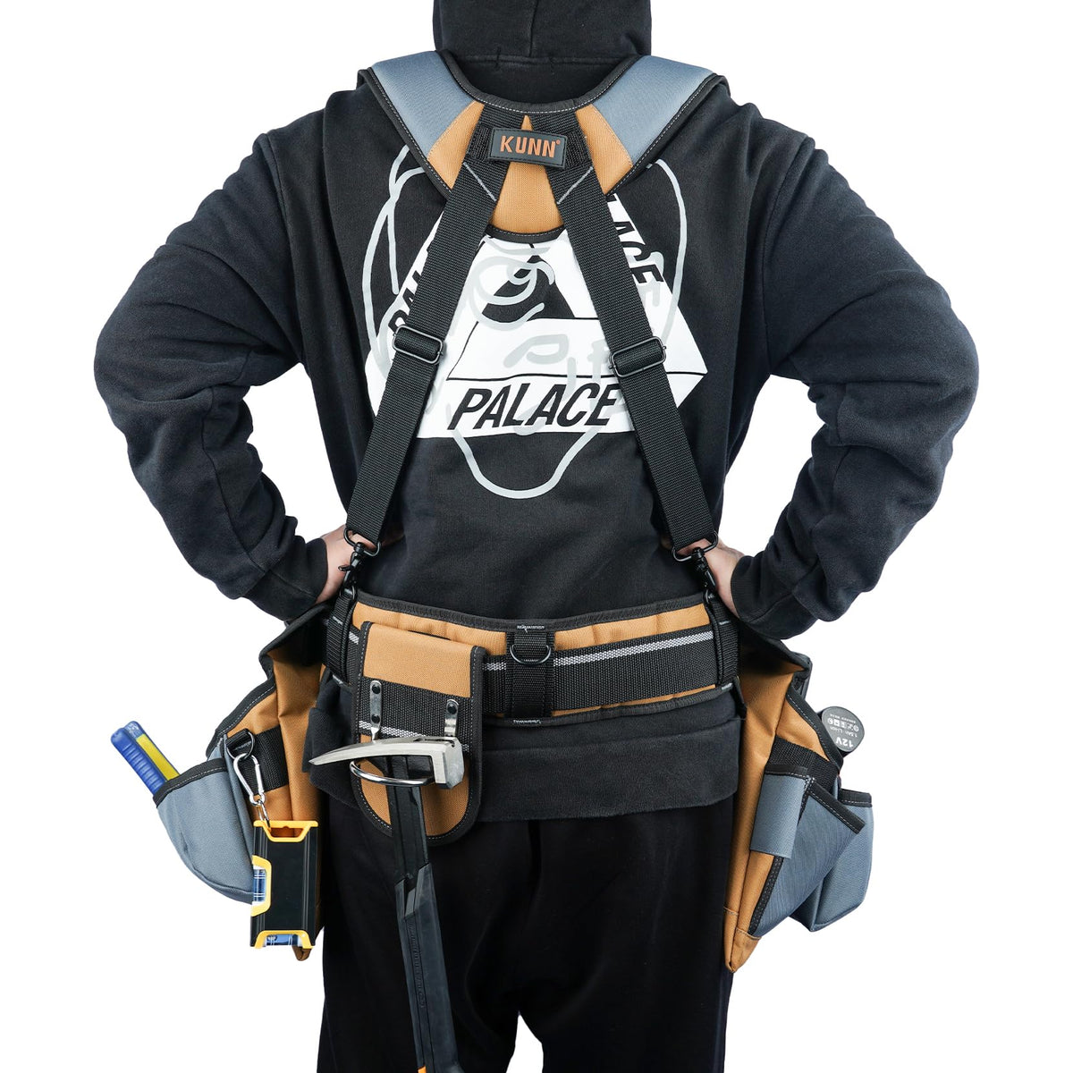 Khaki Carpenter Tool Belt with Suspenders E667753