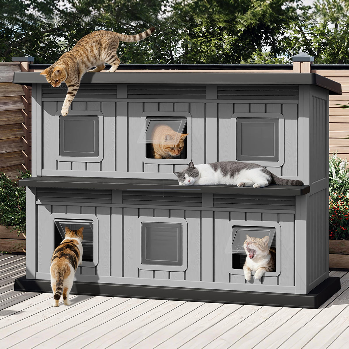 Weatherproof Insulated Outdoor Cat House N812342