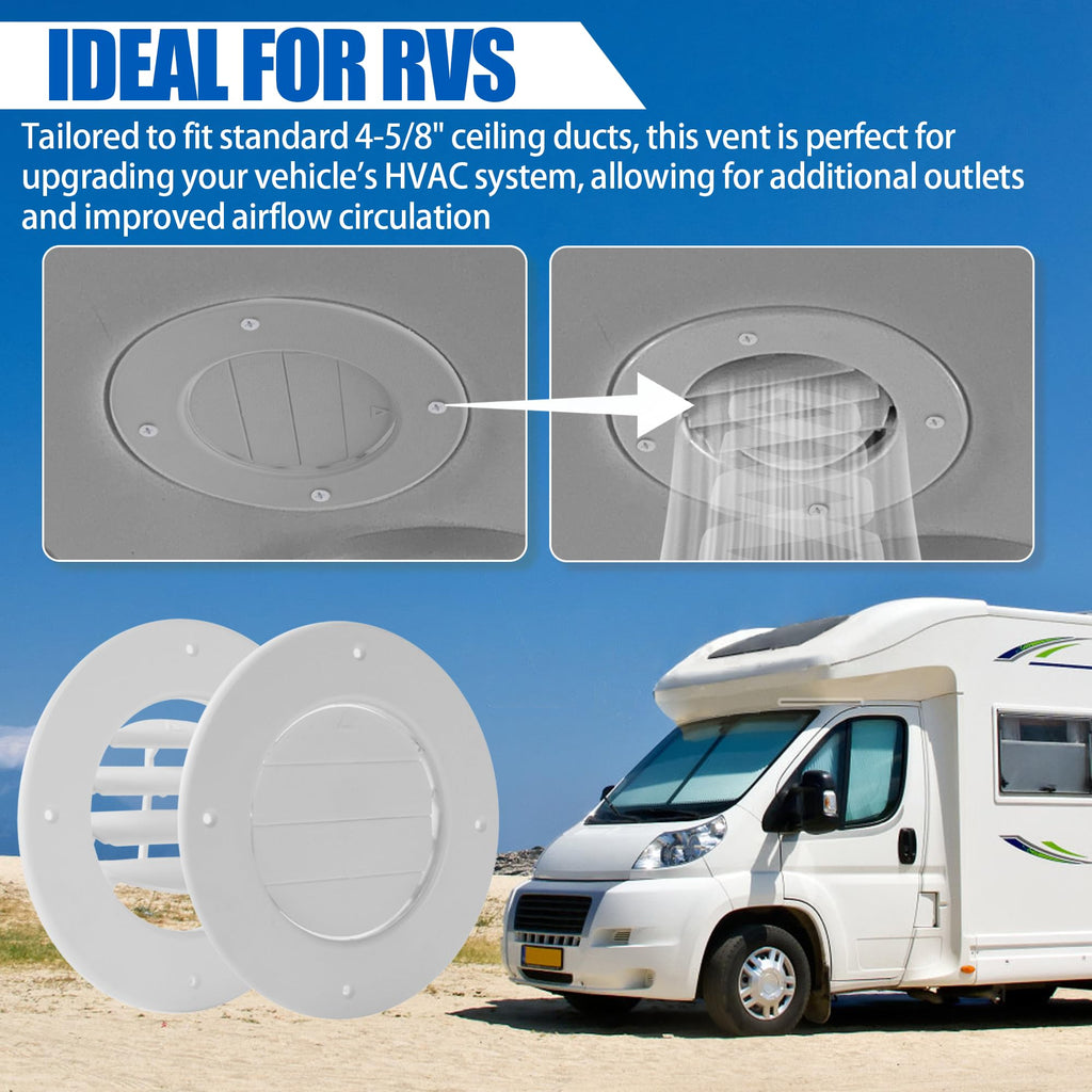 6.5" White RV Ceiling Vent Covers 5-Pack A134