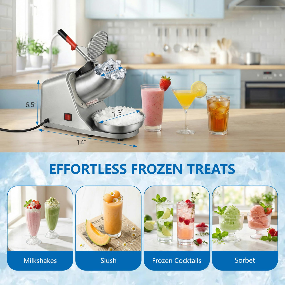 Electric Ice Crusher Shaved Ice Machine U9738