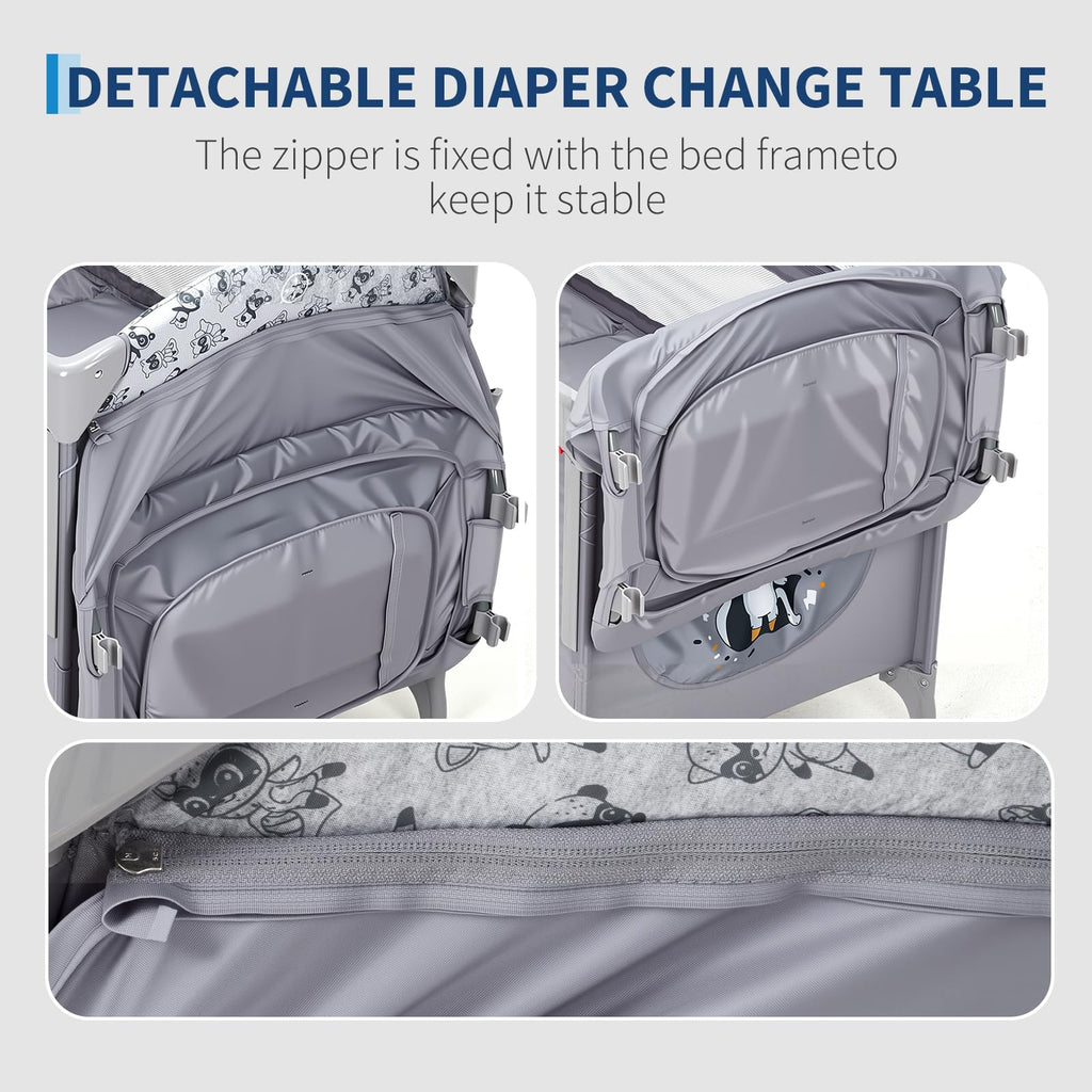 4 in 1 Baby Bassinet Bedside Sleeper Pack and Play with Changing Table N82752