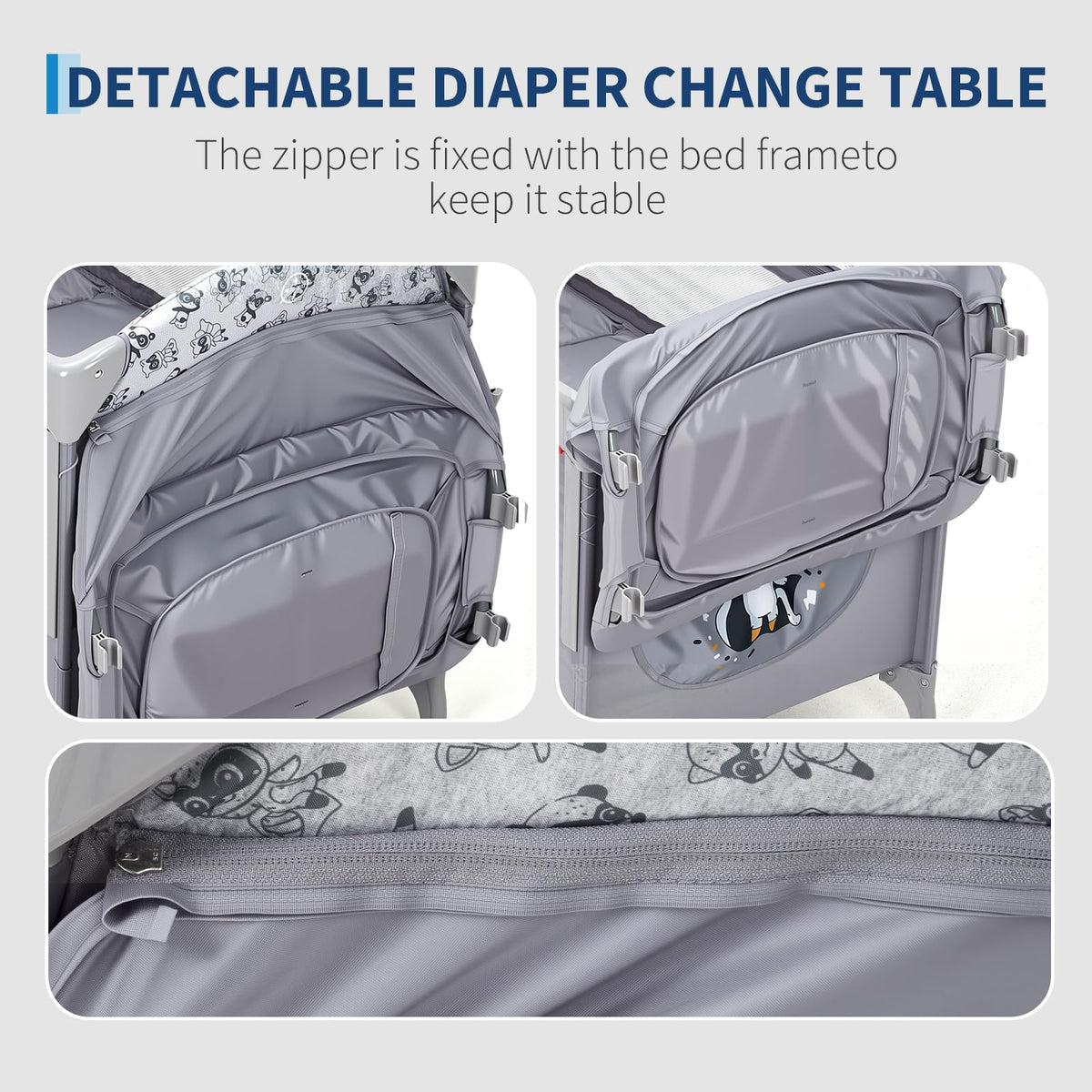 4 in 1 Baby Bassinet Bedside Sleeper Pack and Play with Changing Table N82752