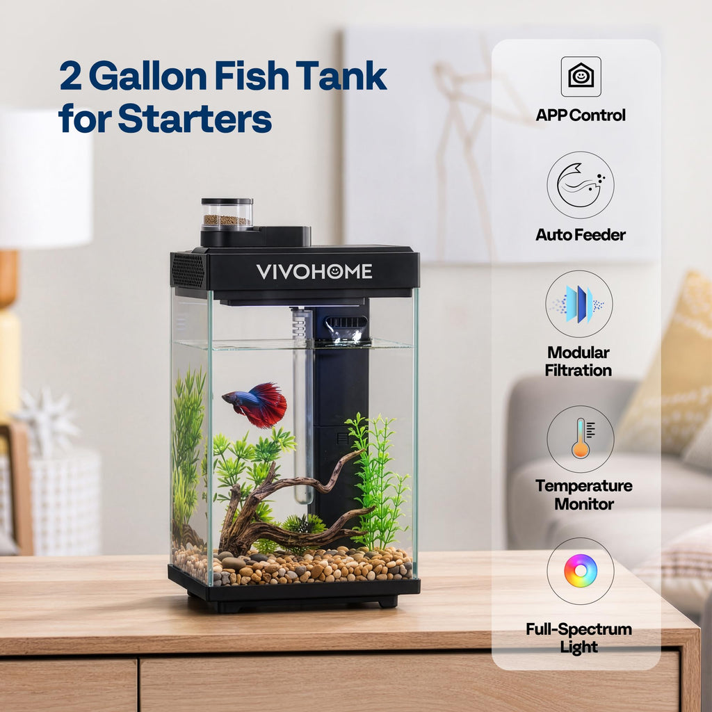 2 Gallon Smart Fish Tank with Auto Feeder X134