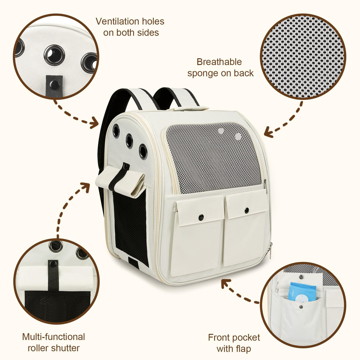Ventilated Breathable Mesh Cat Carrier Backpack D806485