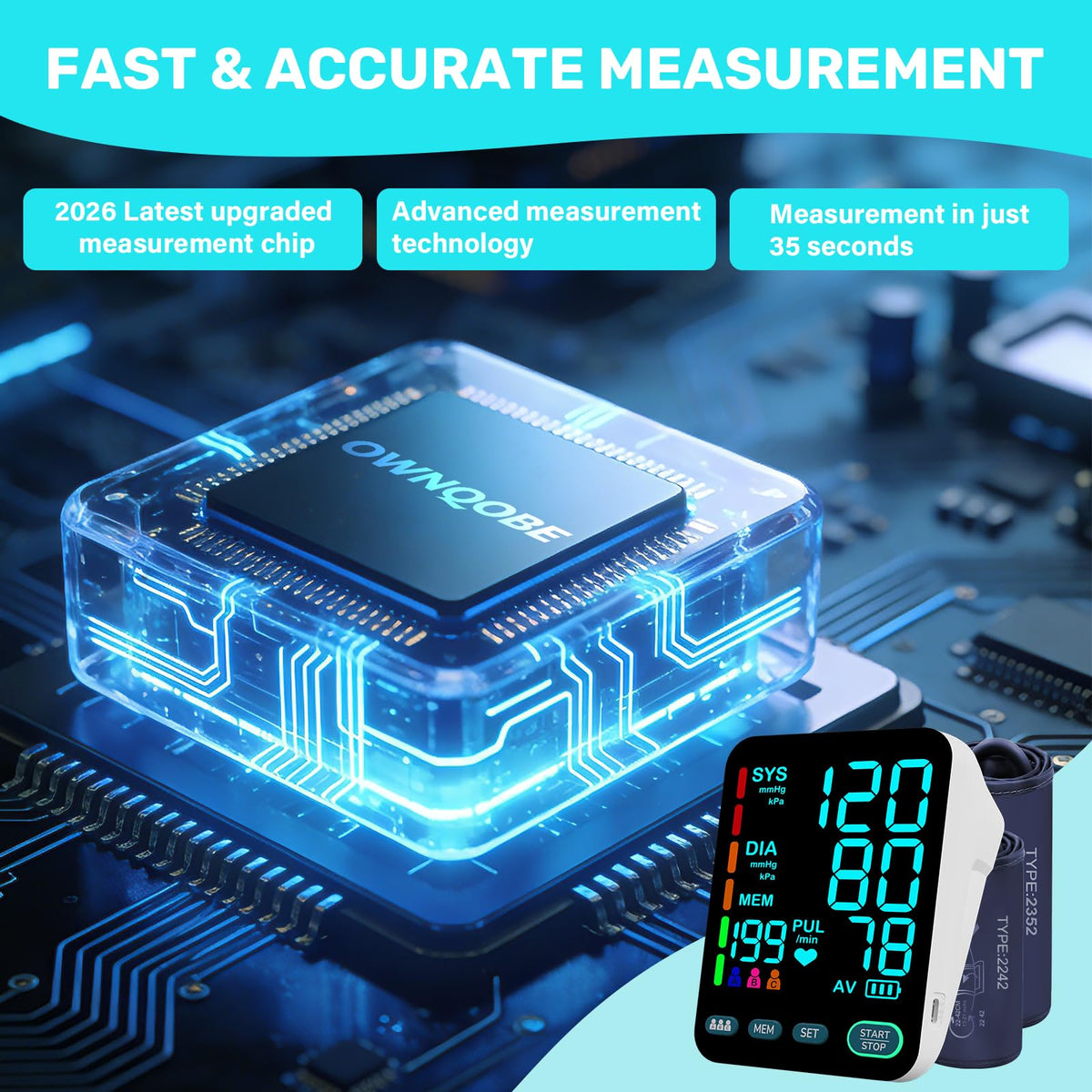 Upper Arm Blood Pressure Monitor with 2 Cuffs P961866