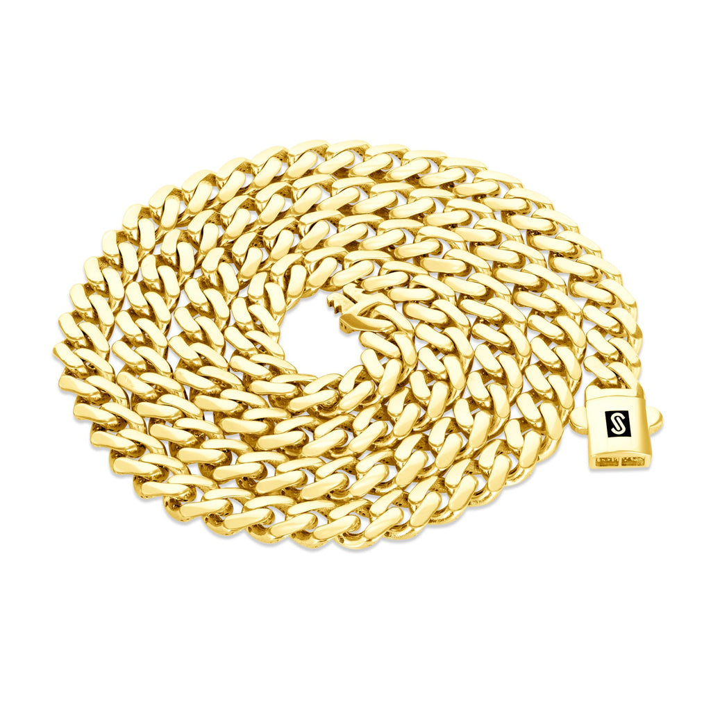 14k Yellow Gold 6mm Cuban Chain Necklace W779