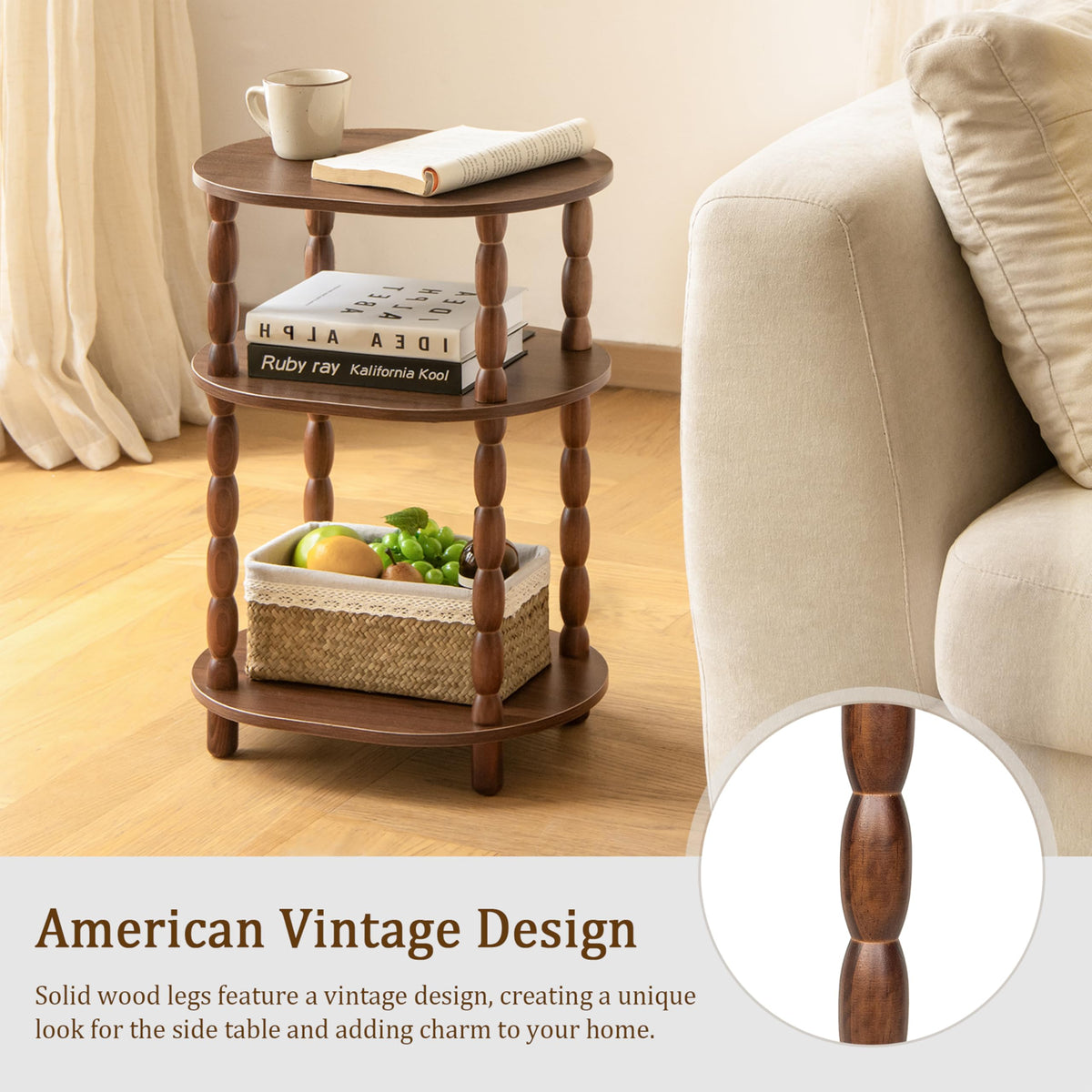 3-Tier Oval Side Table G7634