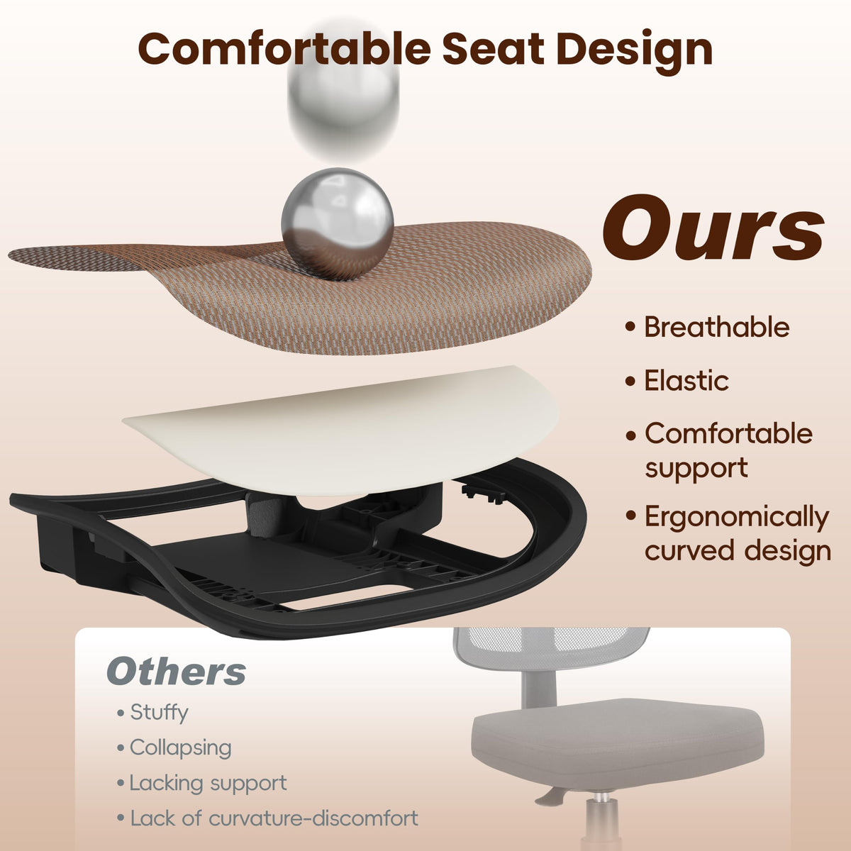 Ergonomic Mesh Office Chair with Adjustable Lumbar Support K367110