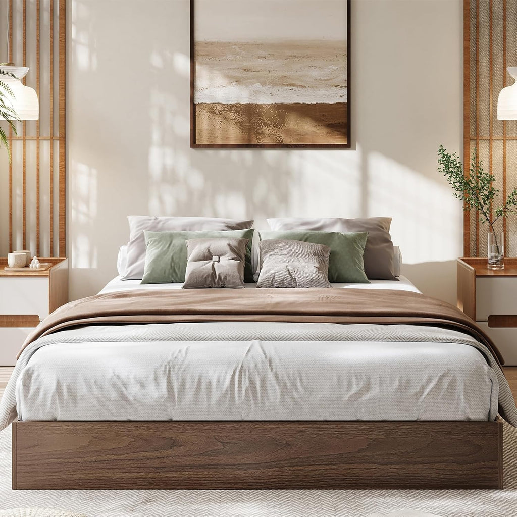 Wooden California King Size Platform Bed Frame L216203