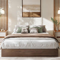 Wooden California King Size Platform Bed Frame L216203