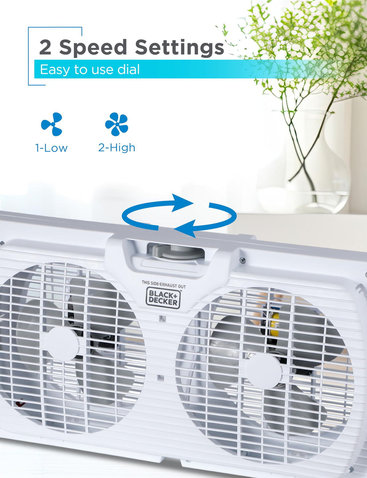 9" Dual Window Fan with 2 Speed Settings U520001