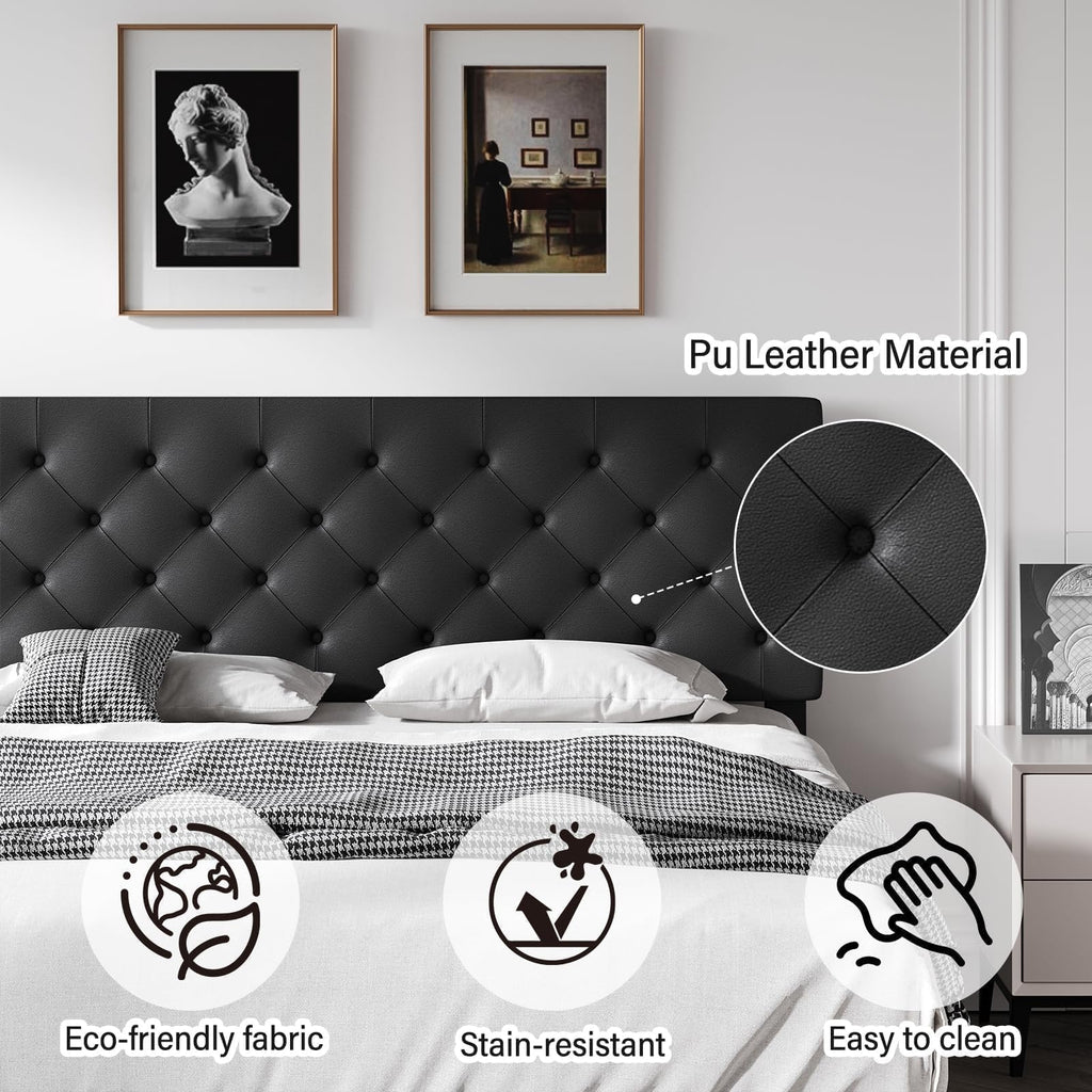 Queen Faux Leather Bed Frame with Headboard X333975