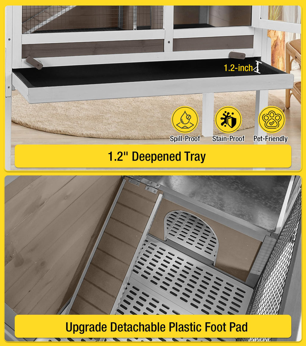 Brown Guinea Pig Cage with Sliding Tray and Ramp U34887
