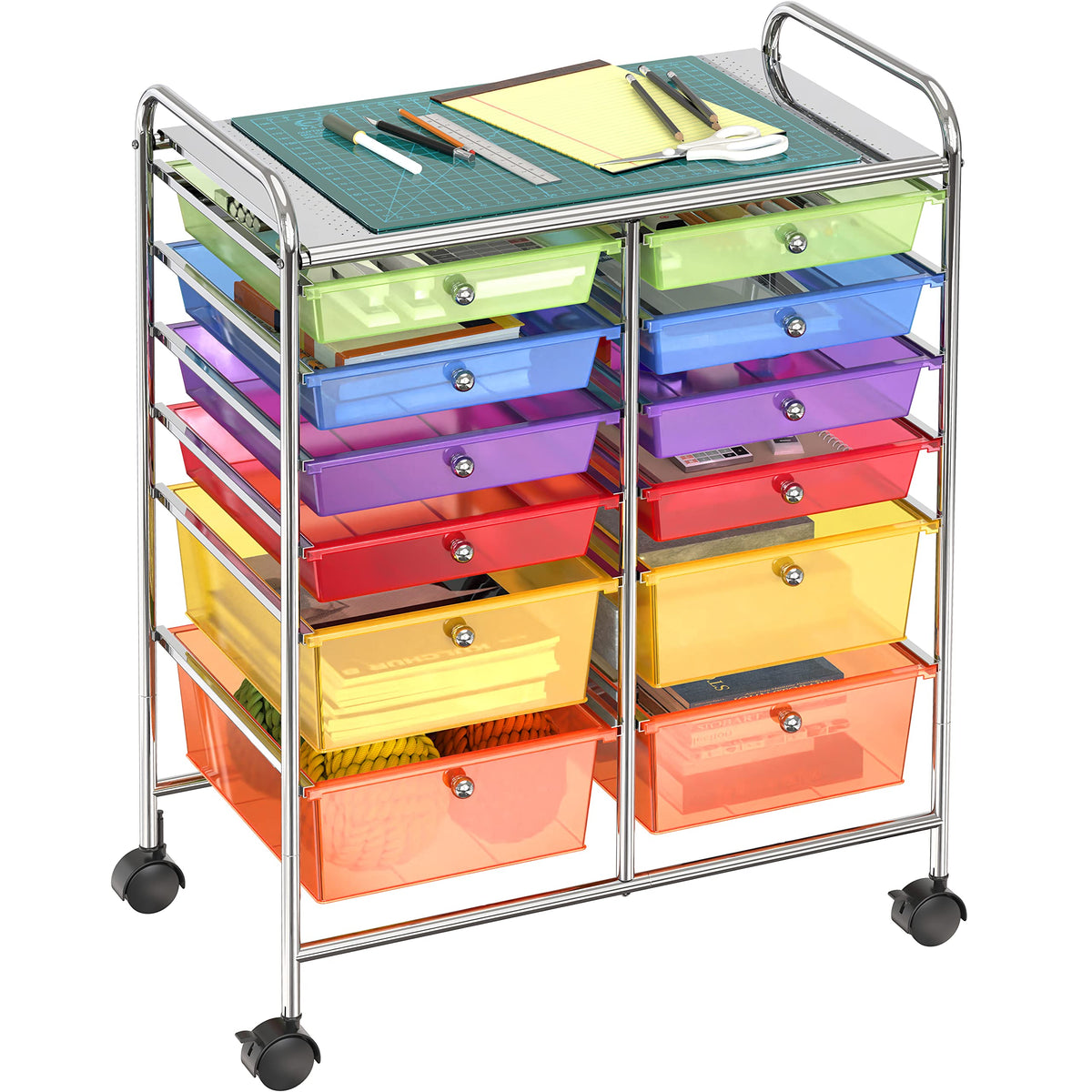 12 Drawers Rolling Utility Cart Organizer D750