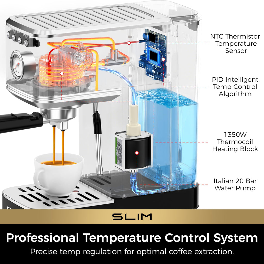 Slim Espresso Machine with Milk Frother F709135