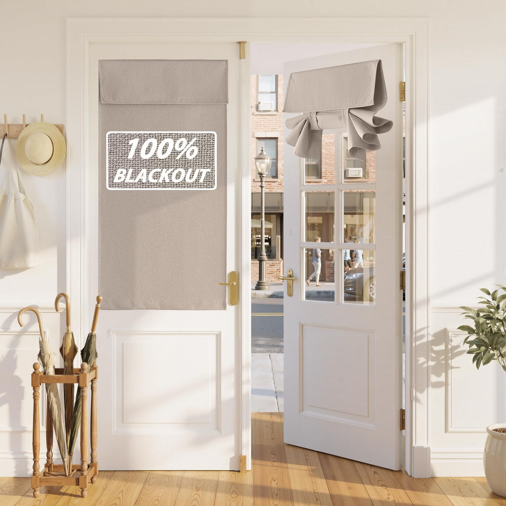 100% Blackout Linen French Door Curtain R865261
