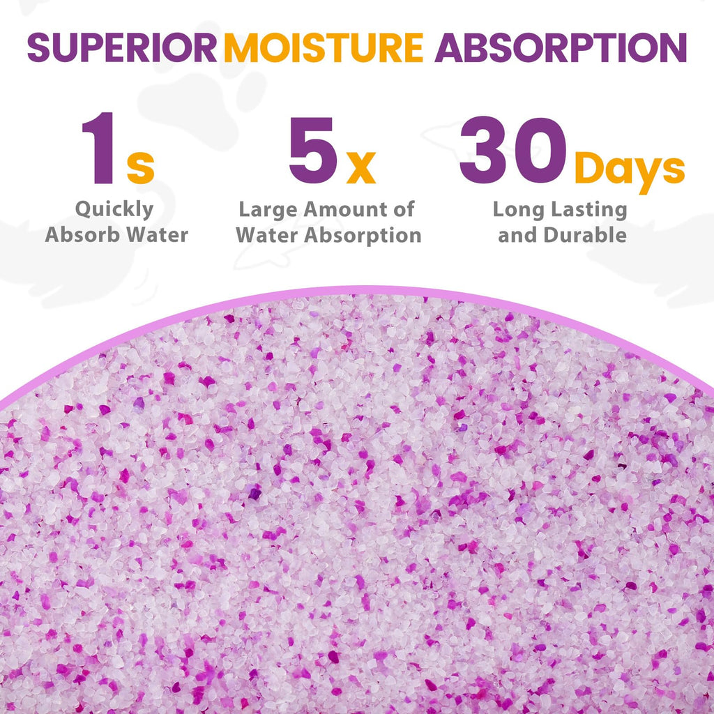 Lightly Scented Cat Litter 14 lbs Low Tracking Dust-Free Purple Silica Gel H36694