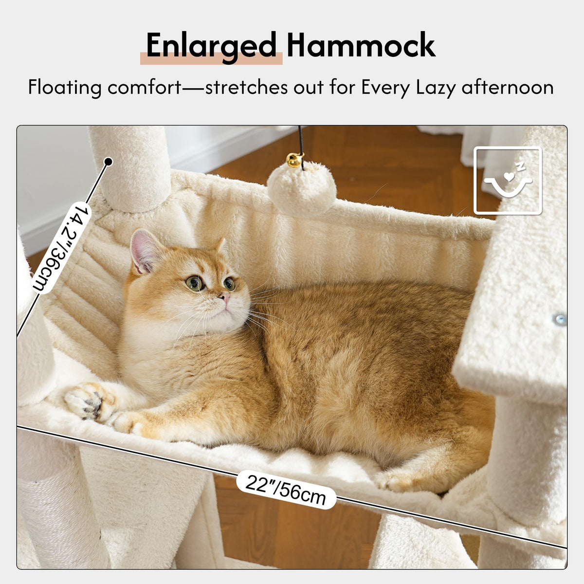 70” XXL Cat Tree Tower with Oversized Bed F389664