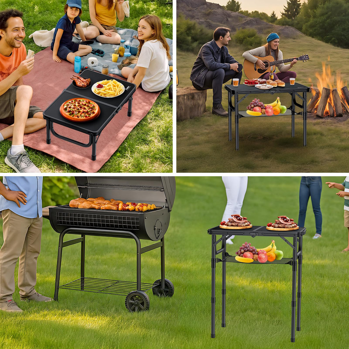 24"X 16" Adjustable Height Folding Camping Table Y859548