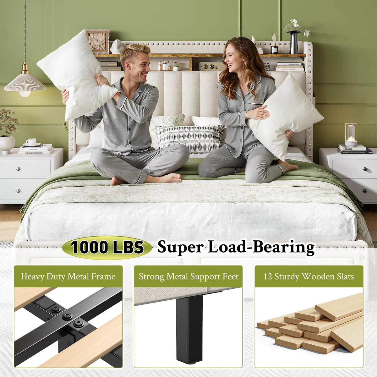 Queen Bed Frame with 2 Drawers V262949