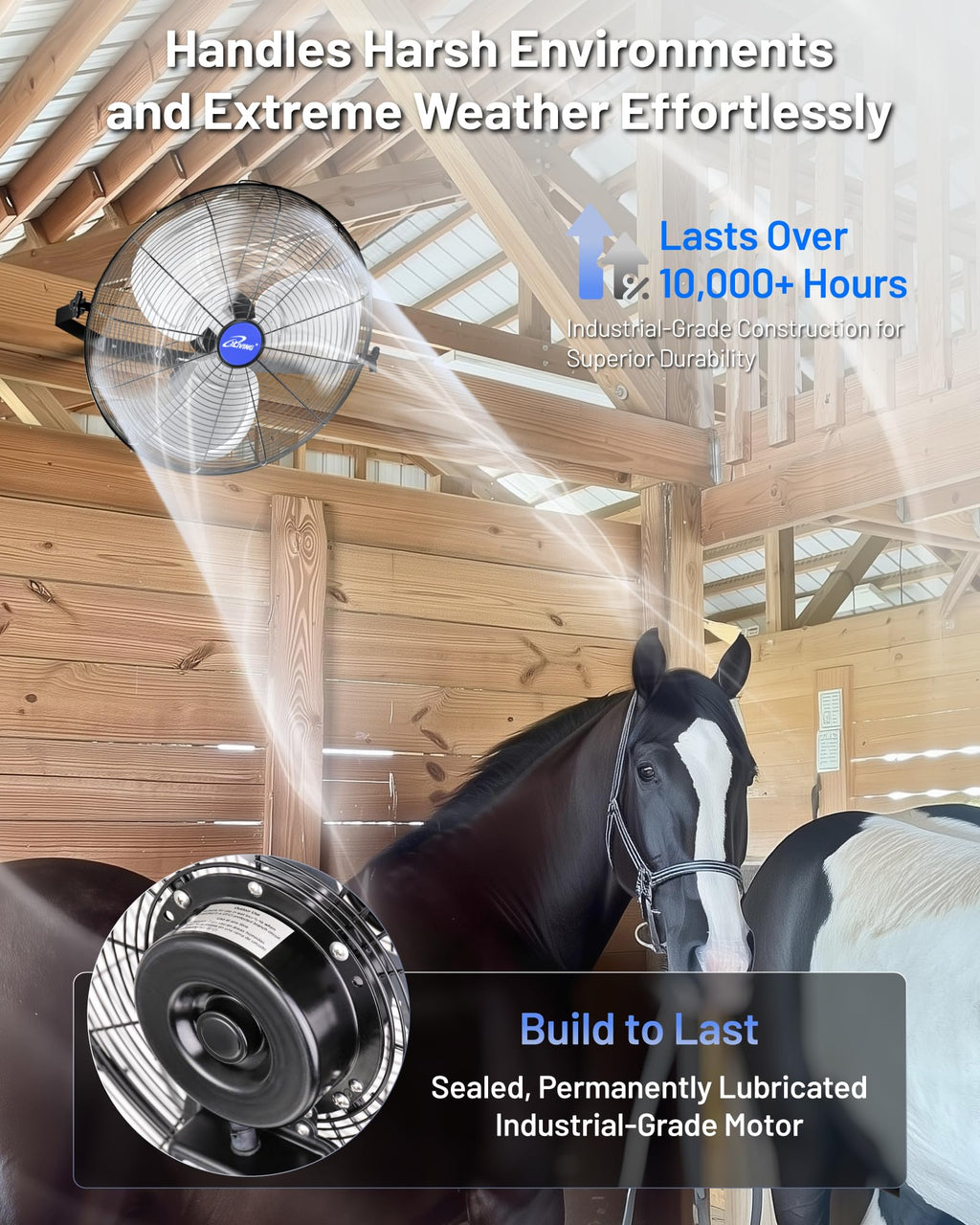 20" Variable Speed Indoor/Outdoor Fan, 4650 CFM, Black S932