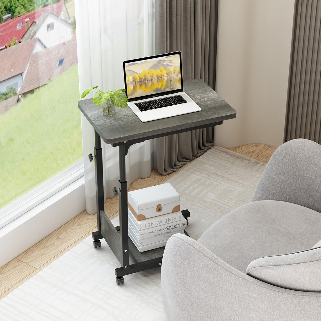 Adjustable Height C Table with Wheels and Storage O77120