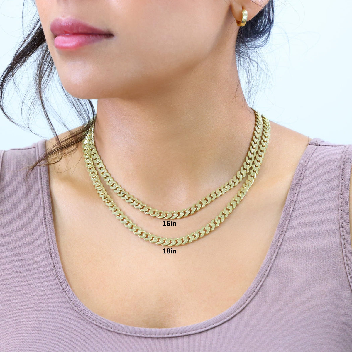 14k Yellow Gold 6mm Cuban Chain Necklace W779
