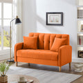 Orange Velvet Tufted Loveseat Sofa X27810