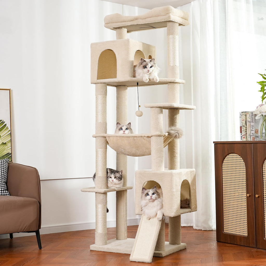 70” XXL Cat Tree Tower with Oversized Bed F389664