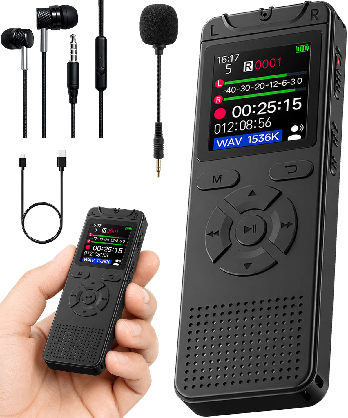 32GB Digital Voice Recorder with Playback V6308