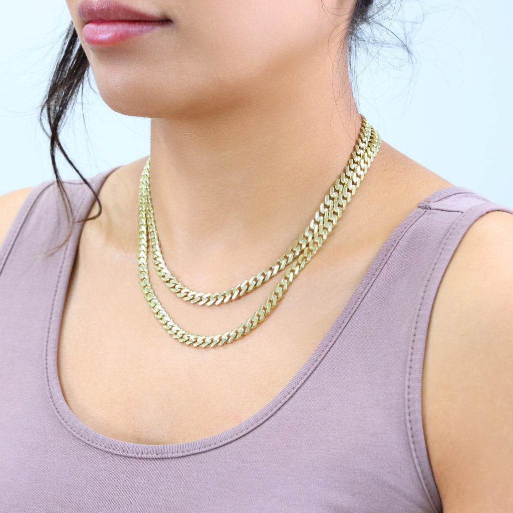 14k Yellow Gold 6mm Cuban Chain Necklace W779