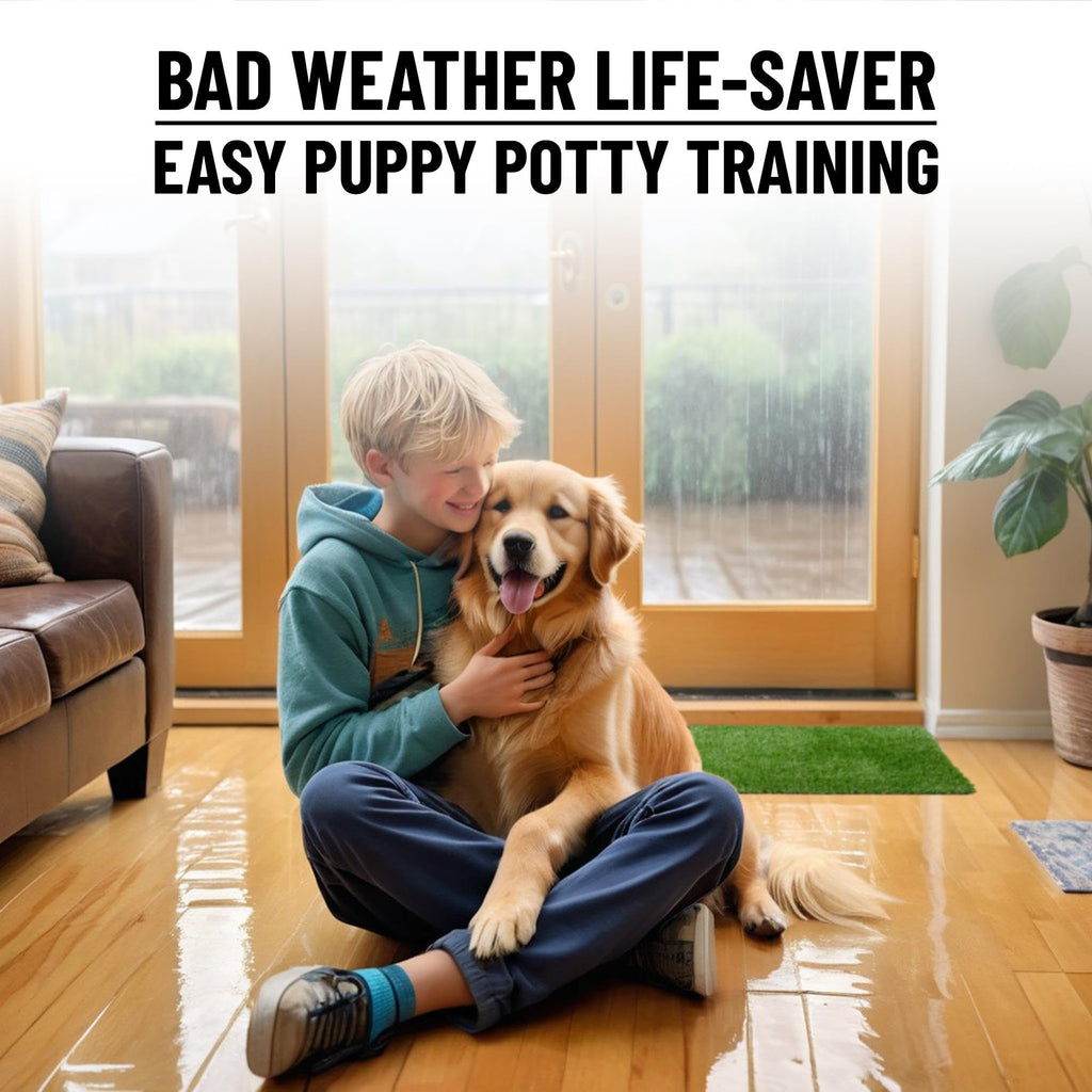 Artificial Grass Puppy Potty Training Pad with Tray 15" x 30" Q759353