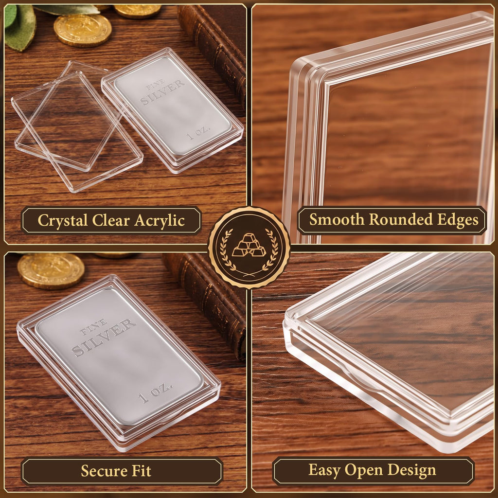 60 Pcs Silver Bar Holder Case G4769