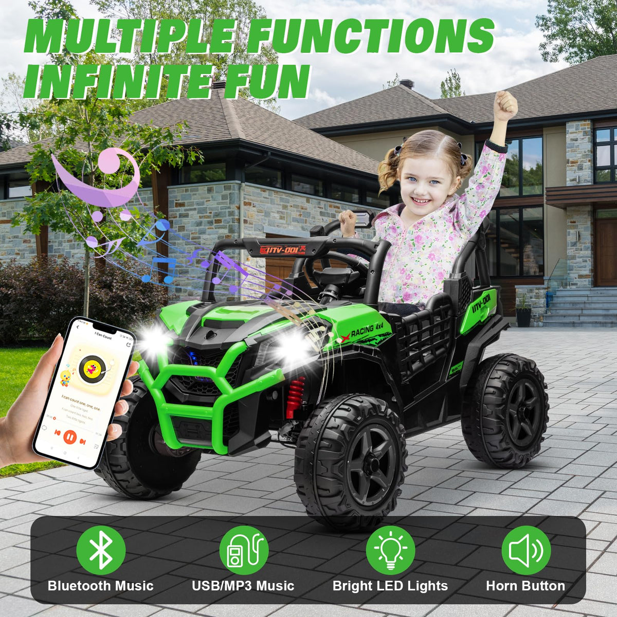 2 Seater 24V Powered Ride on Car with Remote D83801