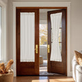 Cream Linen French Door Curtain 72 Inch Length E9308