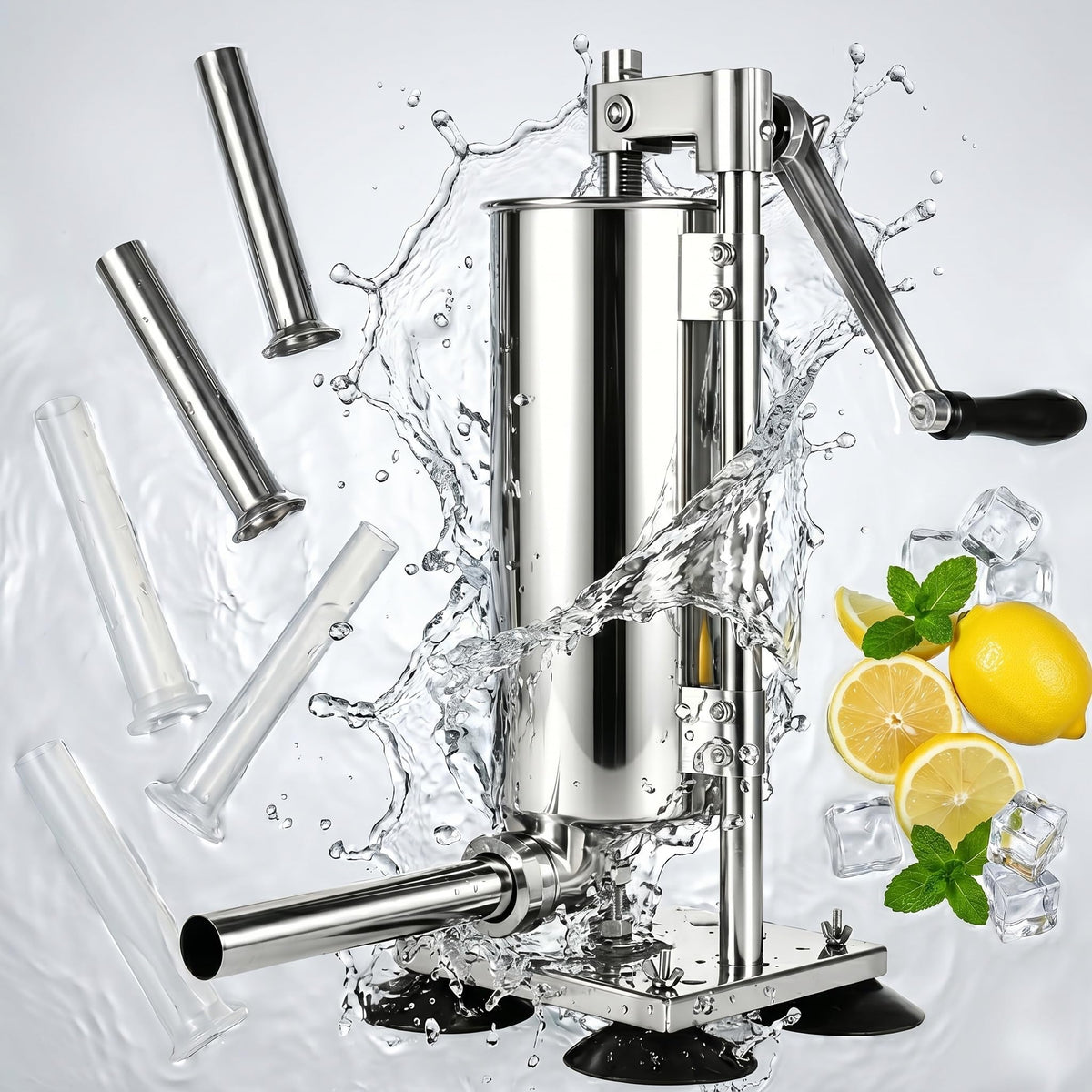 3L Manual Sausage Stuffer Machine 304 Stainless Steel W8444