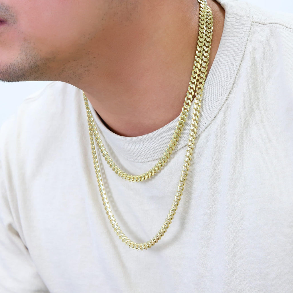 14k Yellow Gold 6mm Cuban Chain Necklace W779